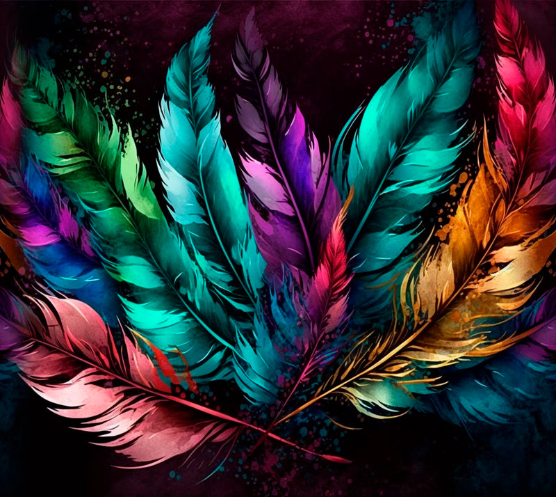 Feathers on Black