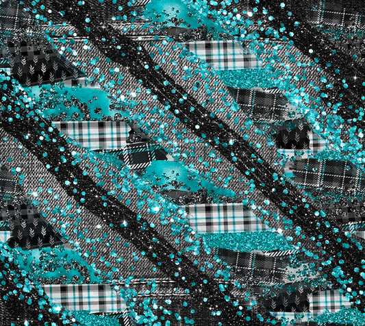 Diagonal Teal Plaid