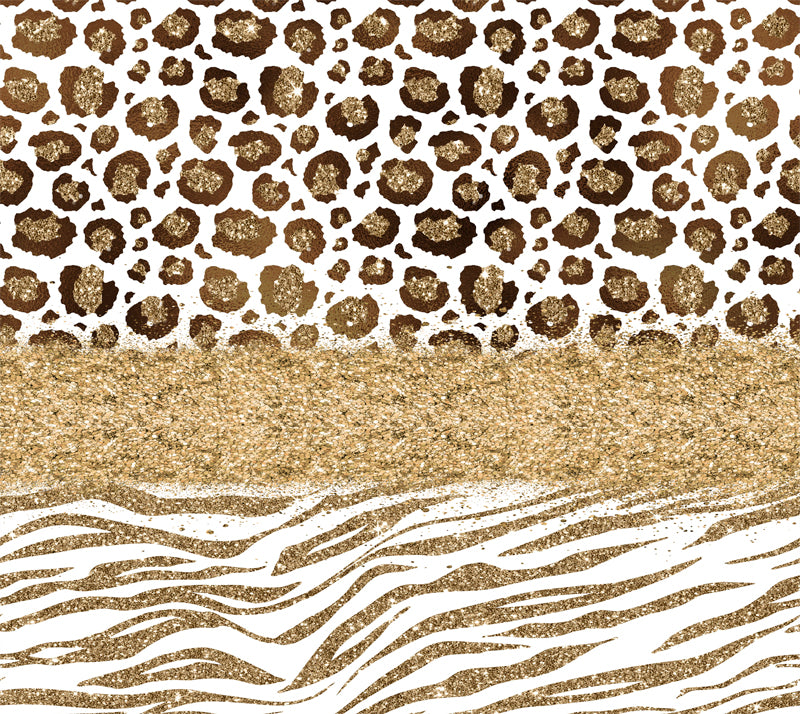 Gold Leopard Zebra Faux Glitter