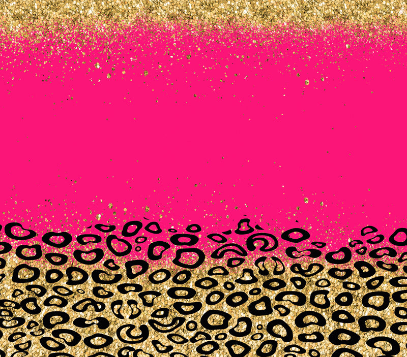 Pink Leopard Faux Glitter