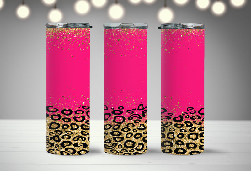 Pink Leopard Faux Glitter