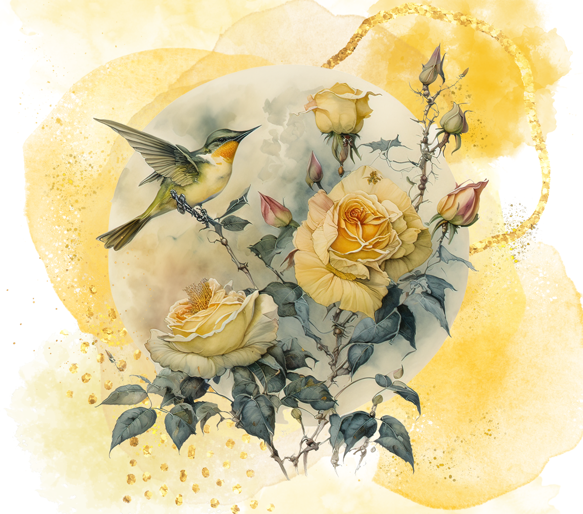 Yellow Rose Bird